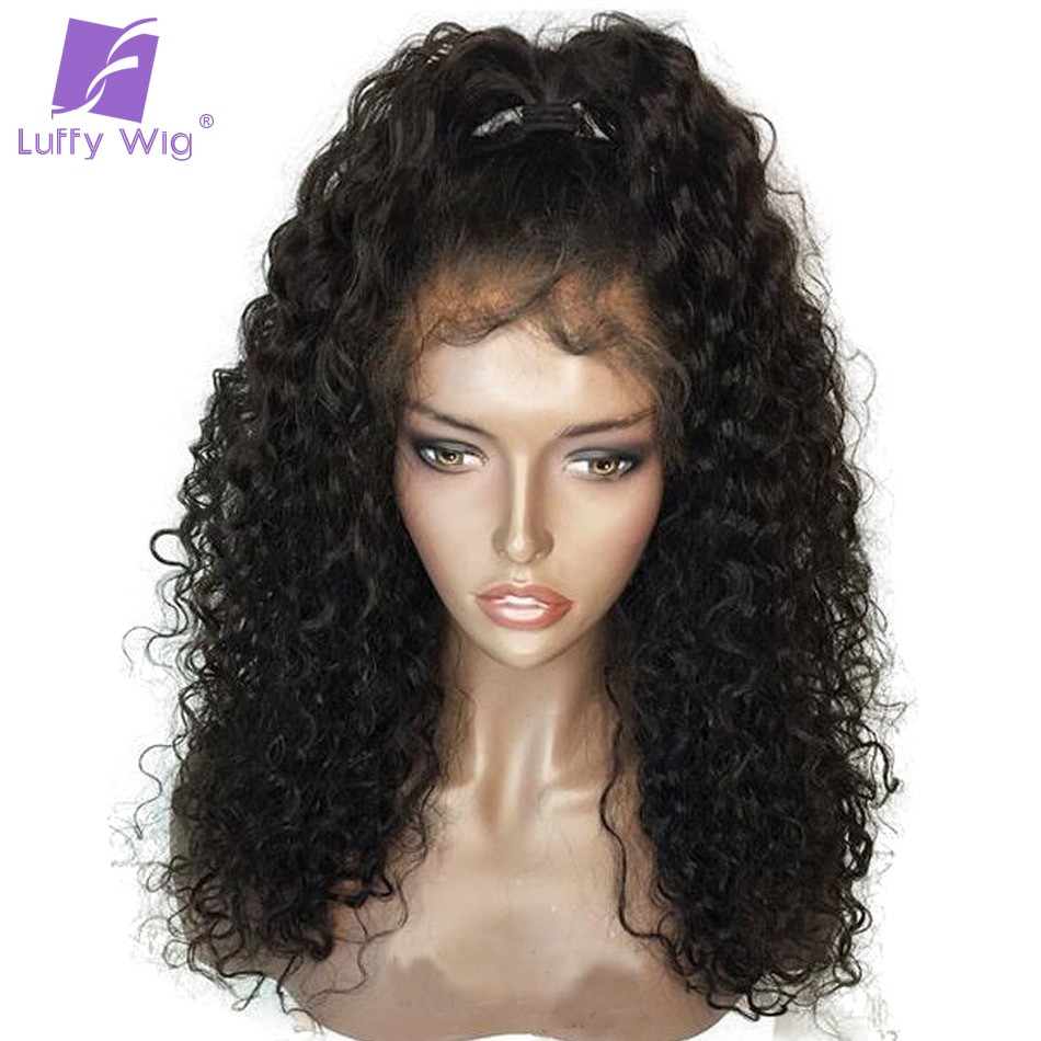 Human Full Lace Wigs With Baby Hair
 LUFFY Brazilian Curly Glueless Pre Plucked Full Lace Human