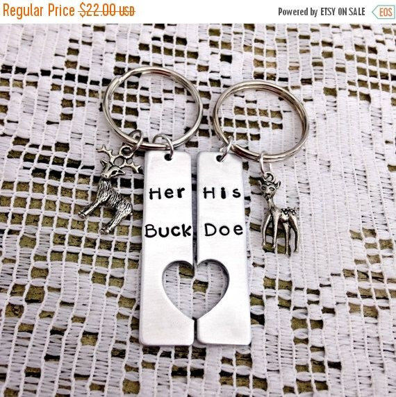 Hunting Gift Ideas For Boyfriend
 buck and doe "Her Buck His Doe" Couple Jewelry Rustic