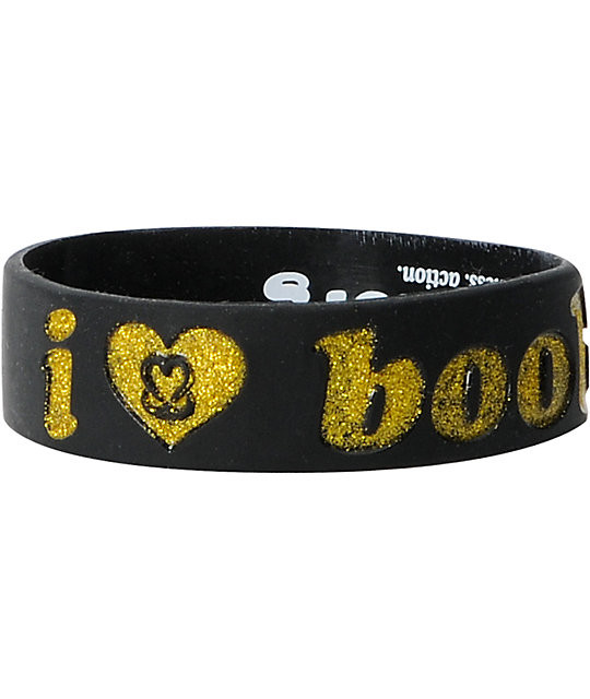 I Love Boobies Bracelets
 Keep A Breast Black & Gold Glitter I Love Boobies Bracelet