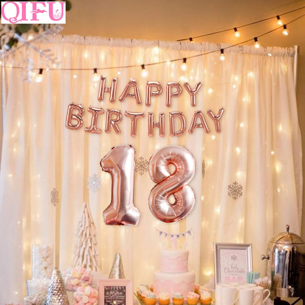Ideas For 18Th Birthday Party At Home
 QIFU 32 inch Happy 18 Birthday Balloons Rose Gold 18th