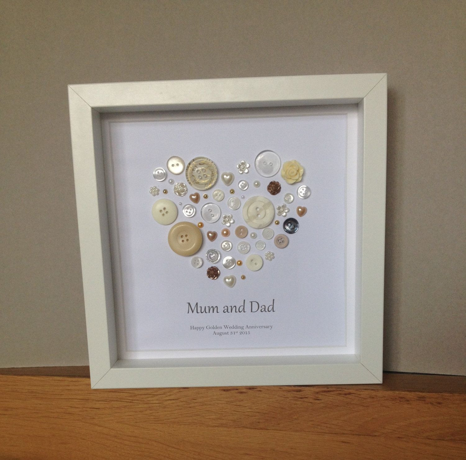 Ideas For 50th Wedding Anniversary Gifts
 Golden Wedding Anniversary Button Art 50th Anniversary