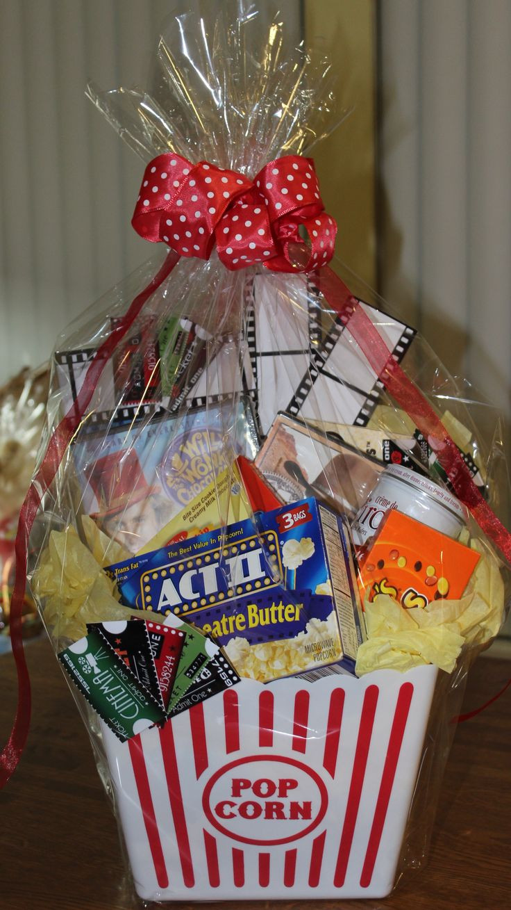 Ideas For A Movie Theater Gift Basket
 Home Movie night basket I must find a bucket like this