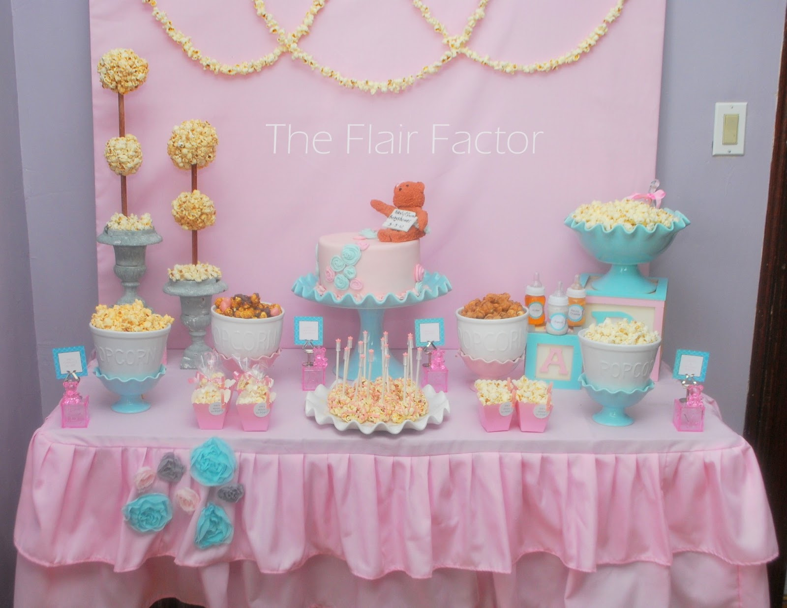 Ideas For Baby Shower Decorations
 Fête Fanatic Baby Shower Popcorn Buffet