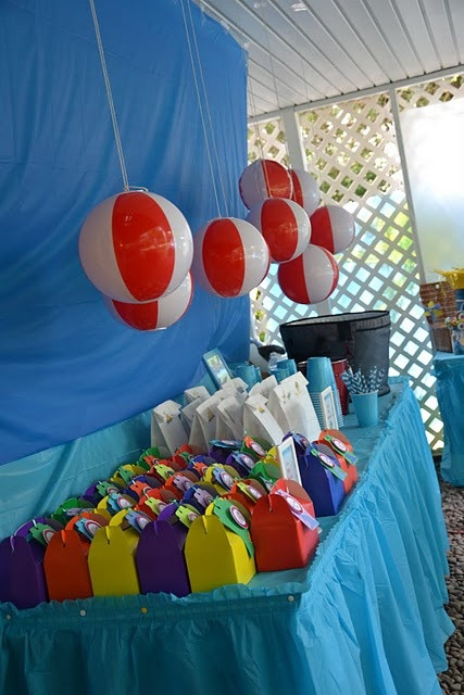 Ideas For Pool Party Decorations
 Cute way to decorate for an kids pool party