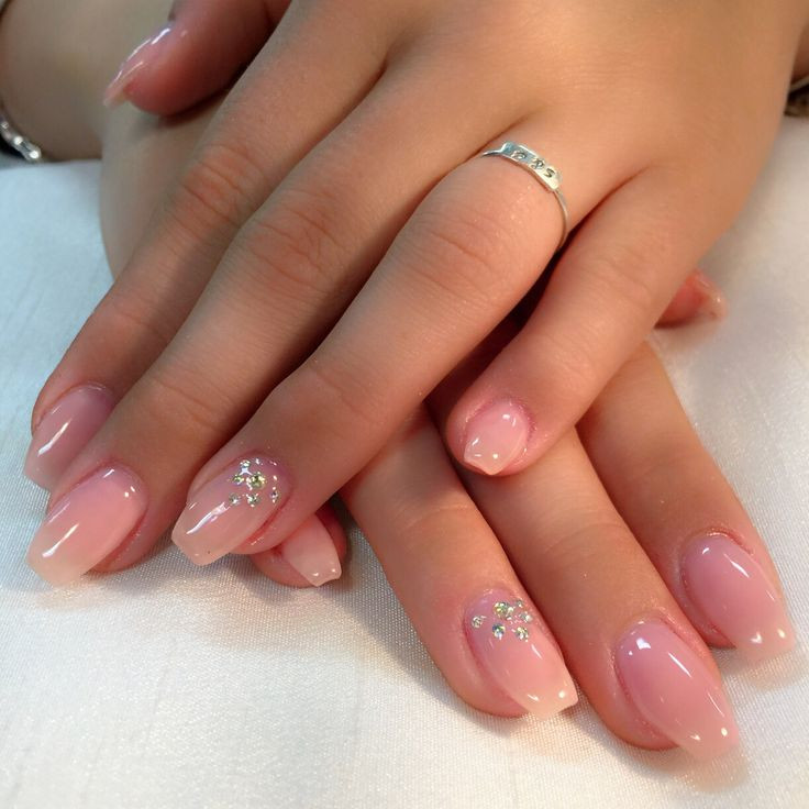 Images Of Pretty Nails
 Sheer pink prom nails pretty nails coffin shape