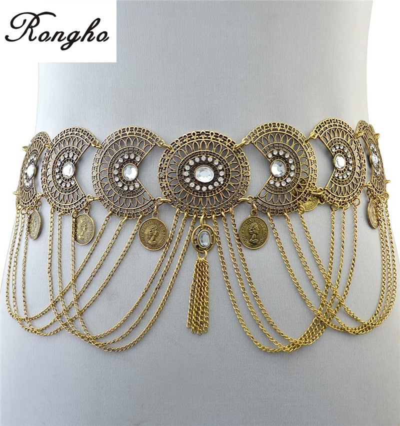 Indian Body Jewelry
 New bohemian Vintage Metal hollow carving belly chains for