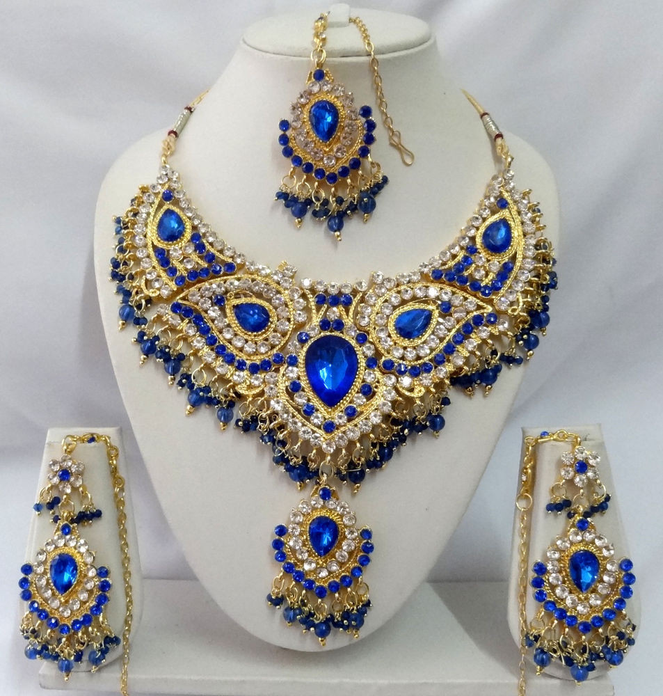 Indian Necklace Sets
 Indian Bollywood Jewelry Diamante Kundan Necklace Set