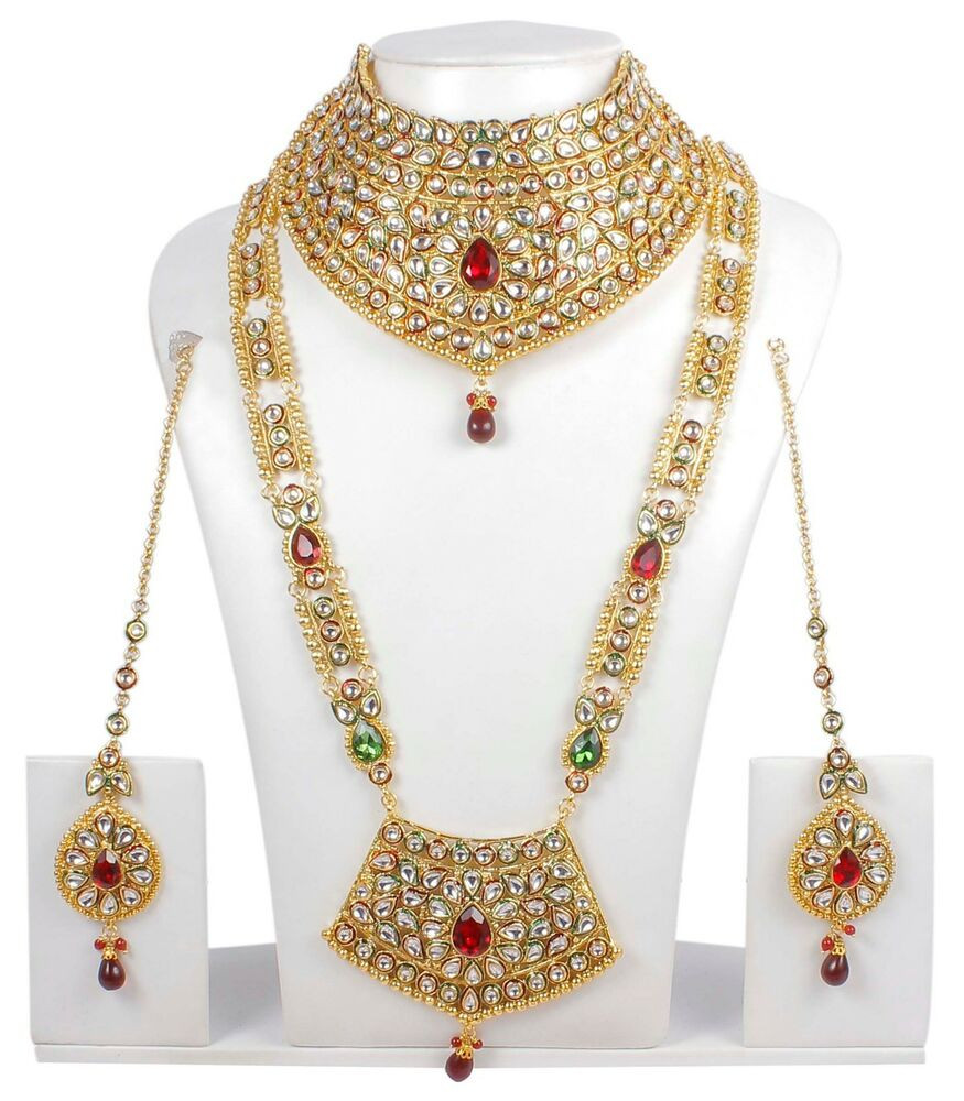 Indian Necklace Sets
 376 Indian Bollywood Style Fashion Gold Plated Bridal