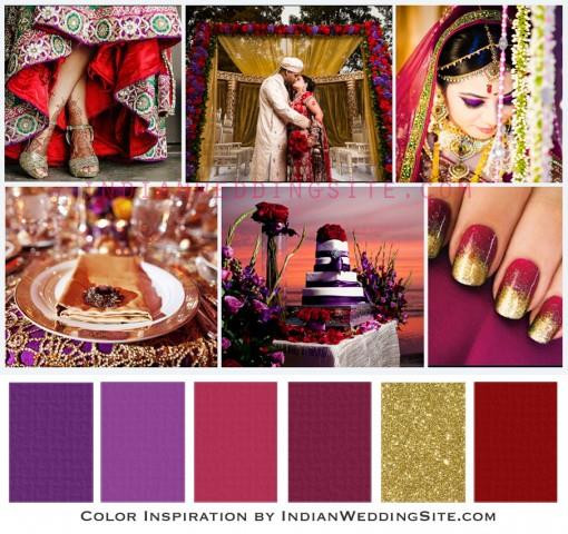 Indian Wedding Colors
 Indian Wedding Color Inspiration Amethyst Ruby and Gold