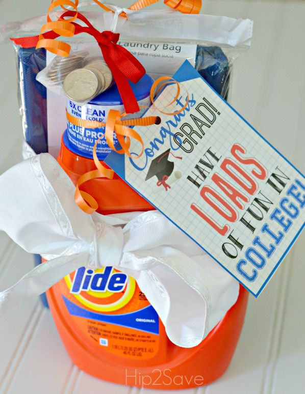 Inexpensive High School Graduation Gift Ideas
 Graduation Gift Idea Laundry Kit with Free Printable Gift