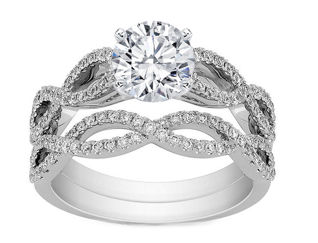 Infinity Wedding Ring Set
 Engagement Ring Infinity Bridal Set Engagement Ring