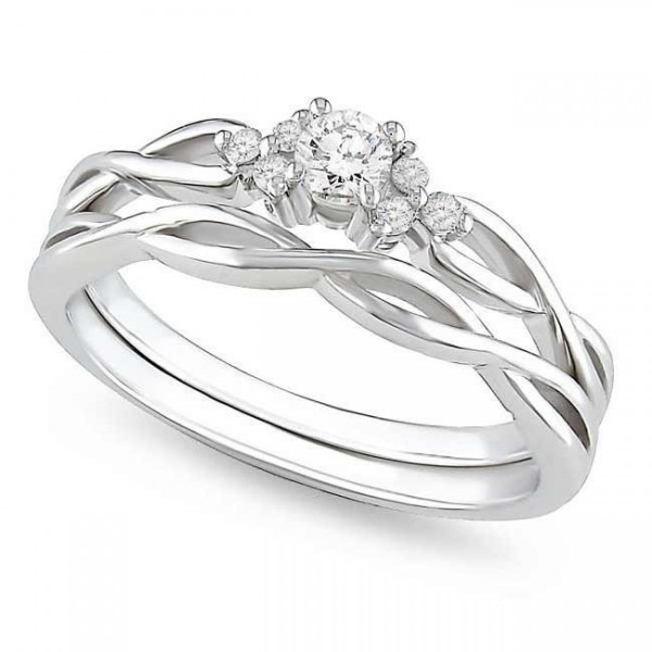 Infinity Wedding Ring Set
 Precious Diamond Bridal Ring Set 0 25 Carat Round Cut