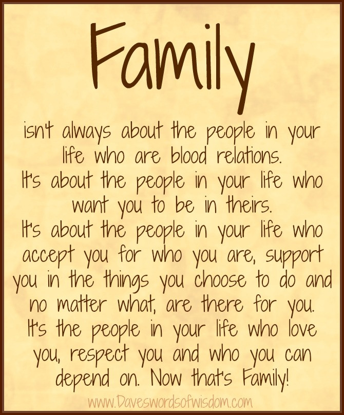 Inspirational Quote About Family
 Daveswordsofwisdom What Is family All About