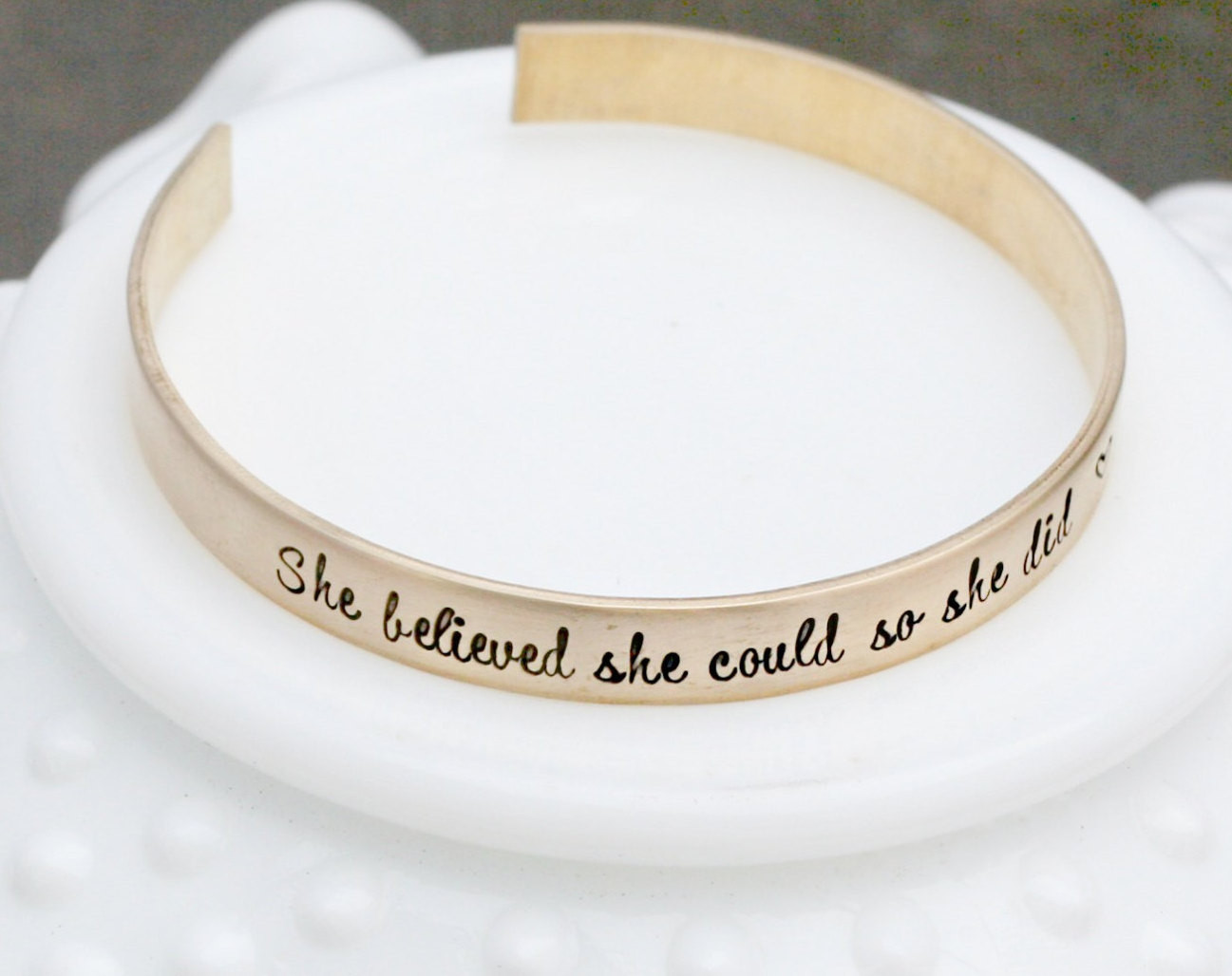 Inspirational Quote Bracelet
 Gold Cuff Bracelet Inspirational Saying Bracelet Quote