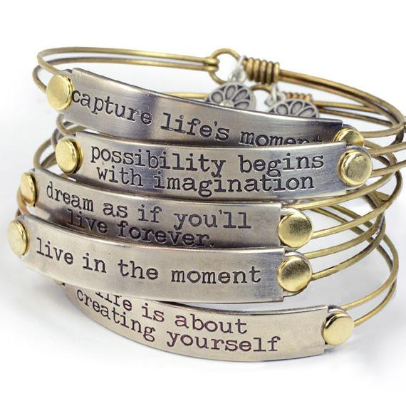 Inspirational Quote Bracelet
 Inspiration Bracelet Motivational Bracelet by