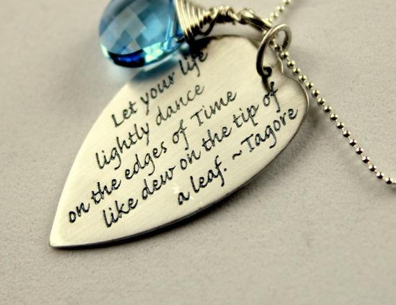 Inspirational Quotes Gift
 Custom Inspirational Necklace Graduation Gift Tagore Quote