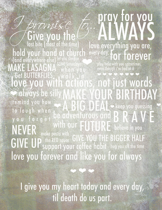 Inspirational Wedding Vows
 A little lovely Vow Inspiration