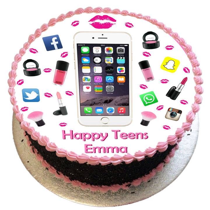 Iphone Birthday Cake
 iPhone & Make Up Birthday Cake Flecks Cakes