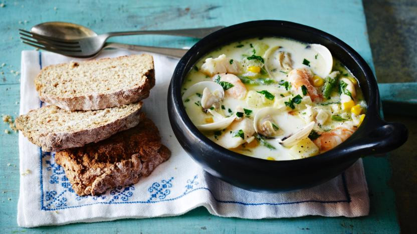 Irish Seafood Chowder
 Irish fish chowder with soda bread recipe BBC Food