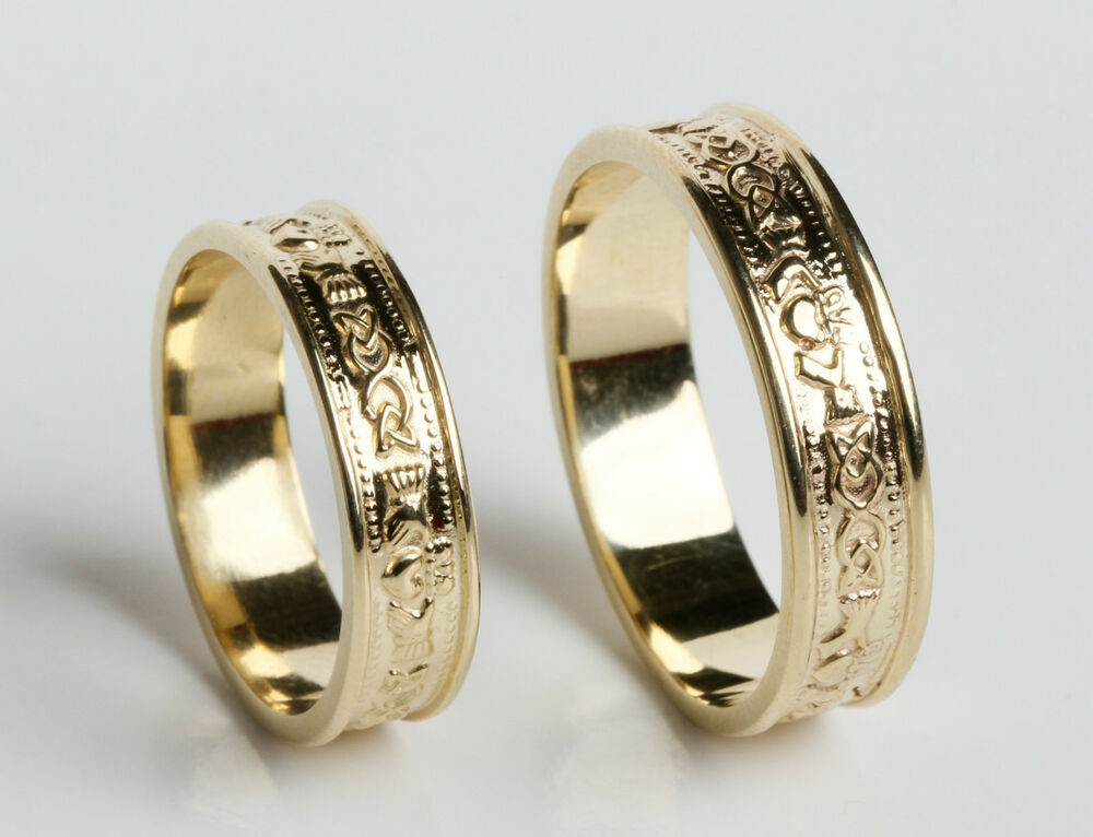 Irish Wedding Ring Sets
 10K Gold Irish Handcrafted Irish Claddagh Celtic Wedding