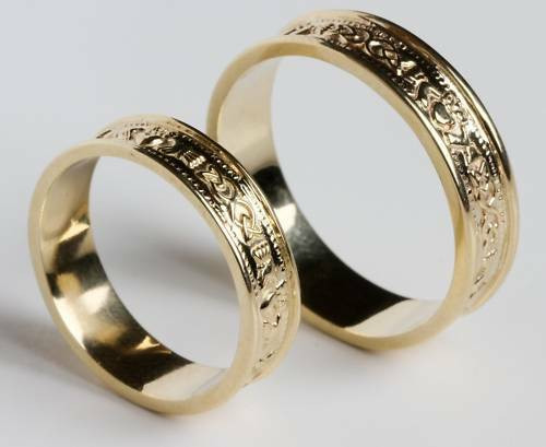 Irish Wedding Ring Sets
 Irish 14k yellow Gold Irish Handcrafted Claddagh Celtic