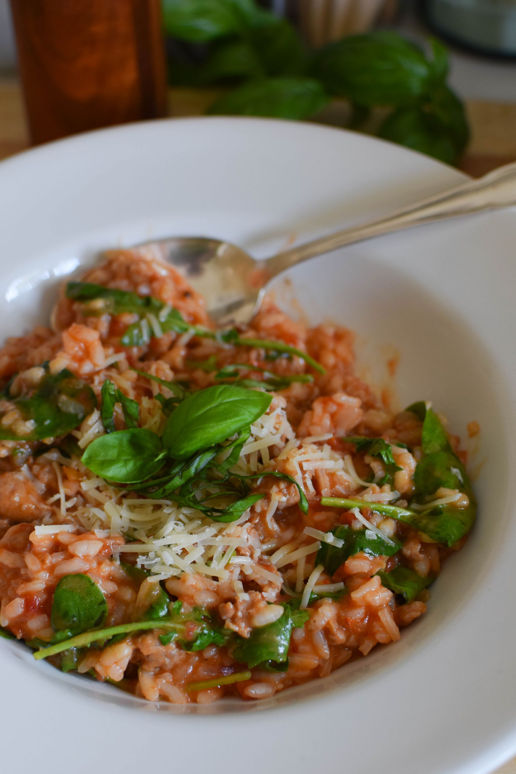 Italian Sausage Risotto
 Italian Sausage Risotto with Tomatoes and Spinach – a bag