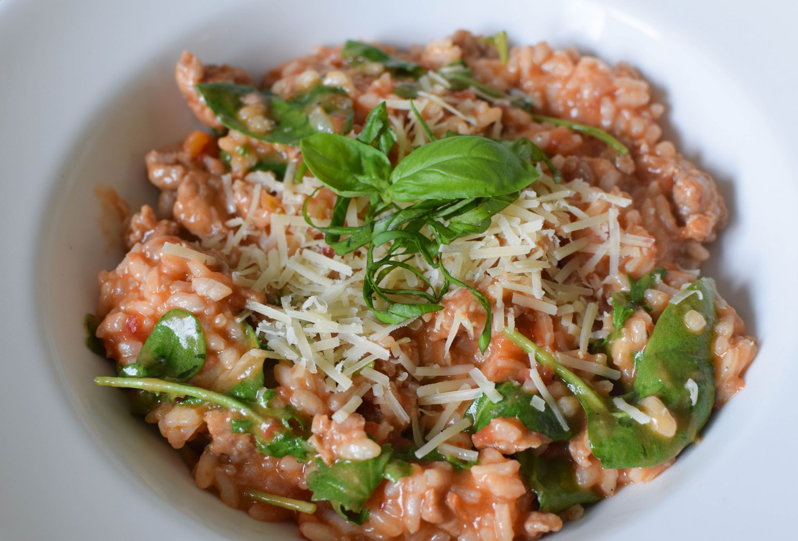 Italian Sausage Risotto
 Italian Sausage Risotto with Tomatoes and Spinach – a bag