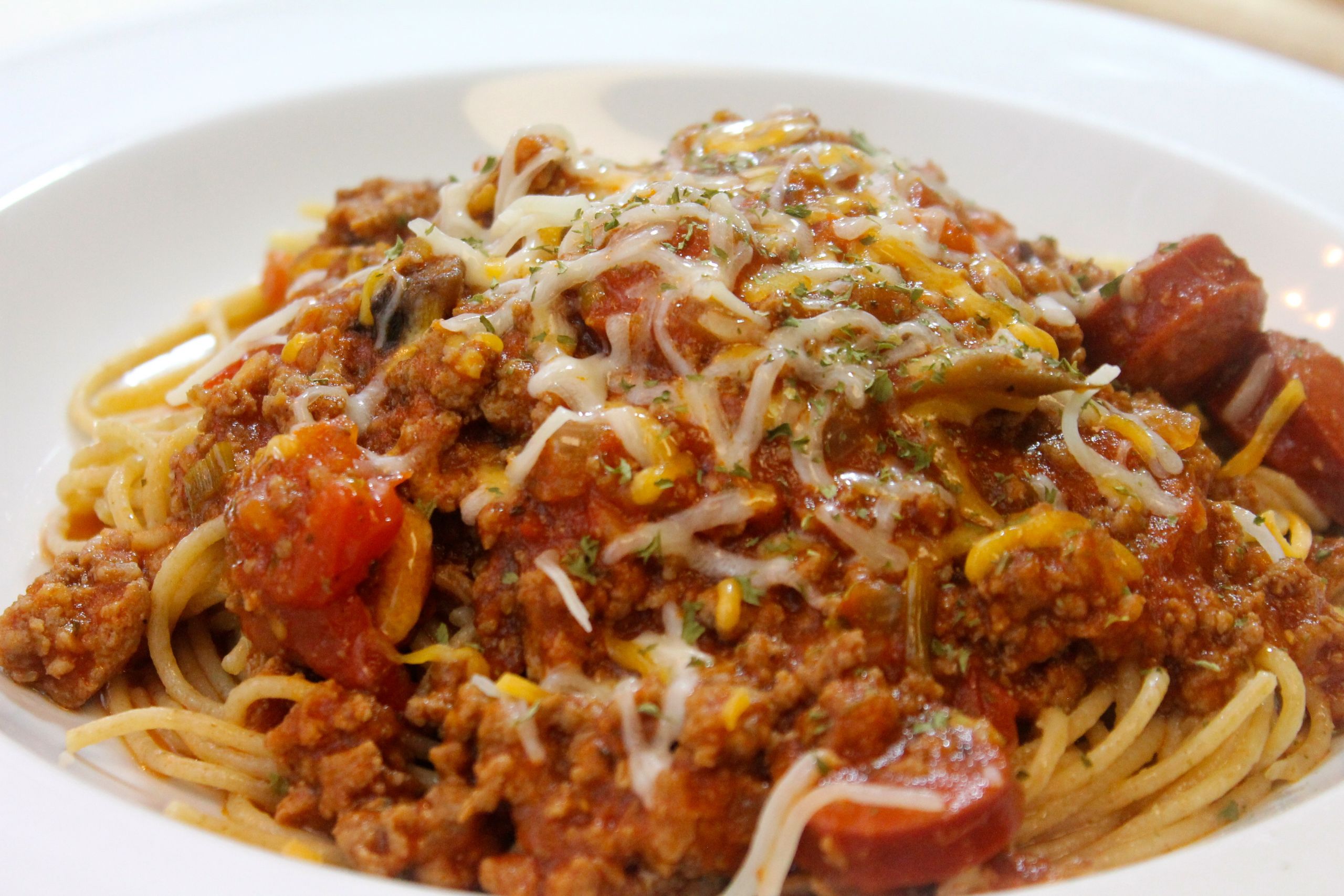 Italian Sausage Spaghetti Sauce
 Spaghetti Recipe with Chunky Ve able and Meat Sauce