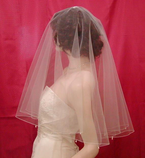 Ivory Wedding Veils With Pearls
 Items similar to wedding veils bridal veils IVORY Bridal