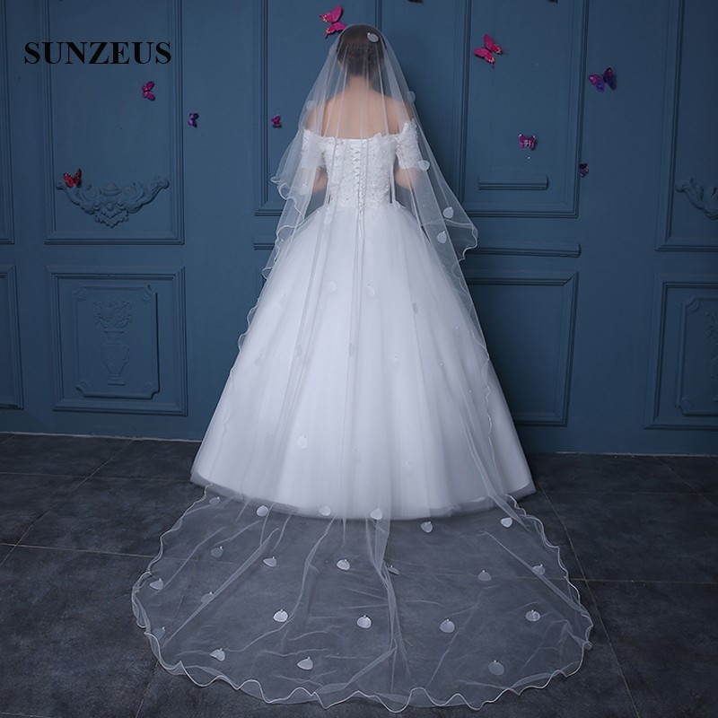 Ivory Wedding Veils With Pearls
 e Layer Pencil Edge Ivory Wedding Veils With Petals