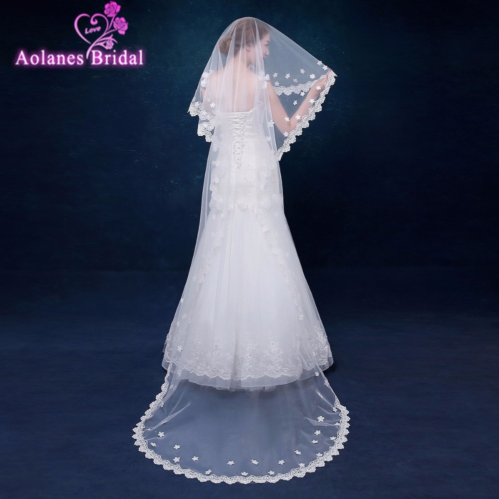 Ivory Wedding Veils With Pearls
 AOLANES Fashion 2018 White Ivory bridal veils pearls cheap