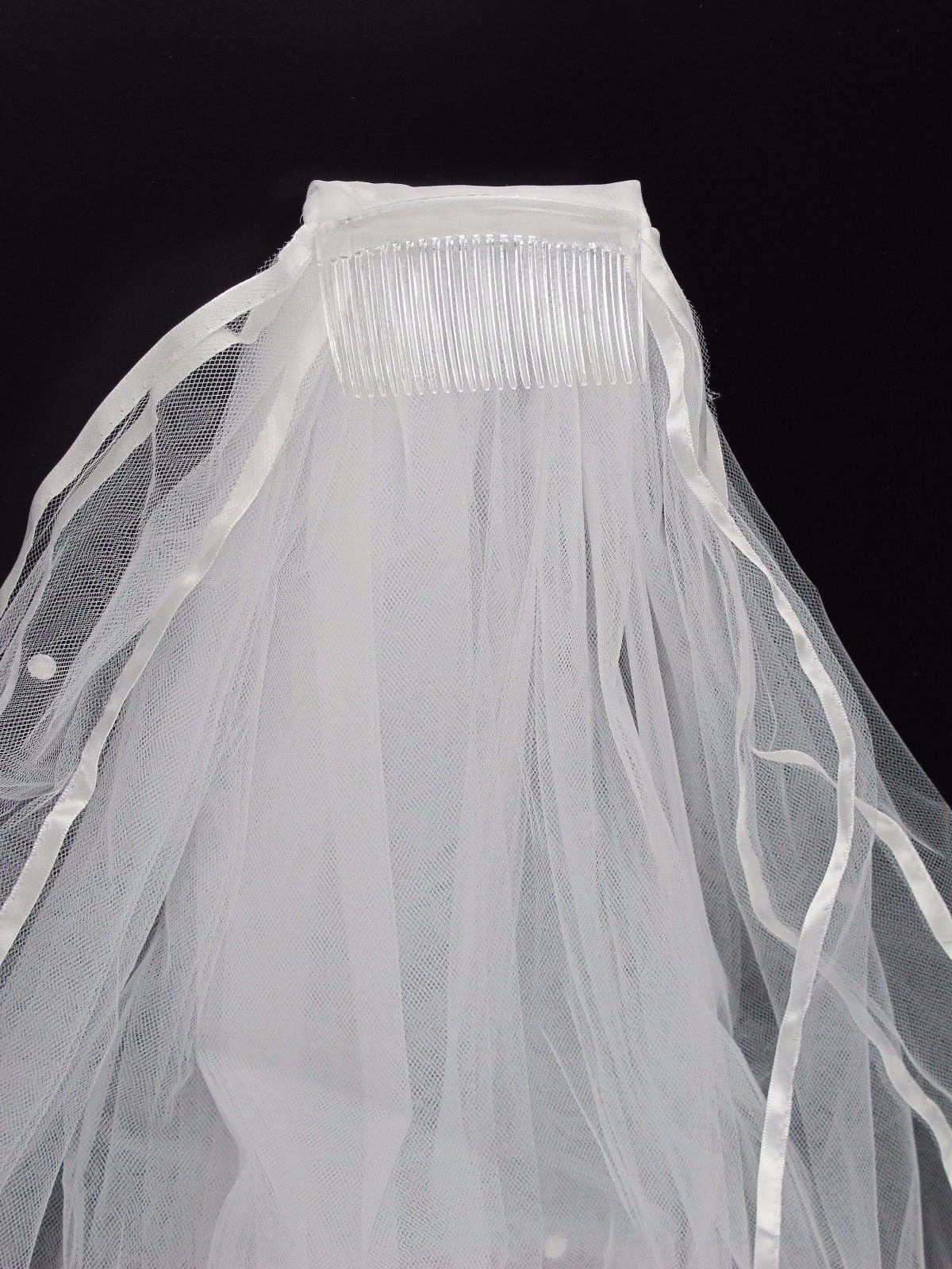 Ivory Wedding Veils With Pearls
 3T White Ivory Pearl Wedding Bridal Veil With b
