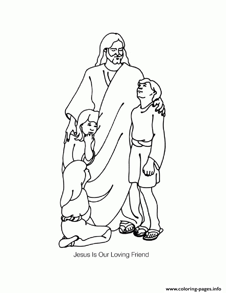 Jesus Children Coloring Page
 Jesus With Childrens Coloring Pages Printable