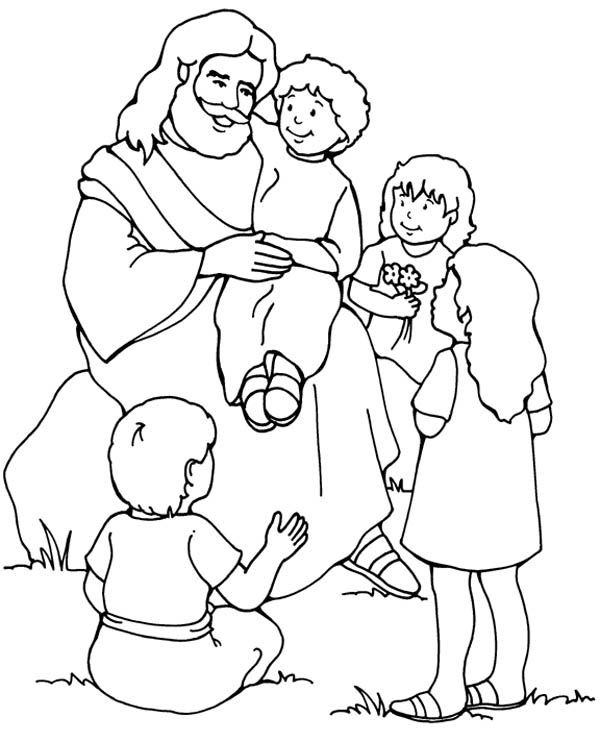 Jesus Children Coloring Page
 Jesus Loves Me Jesus Love Me and the Other Children too
