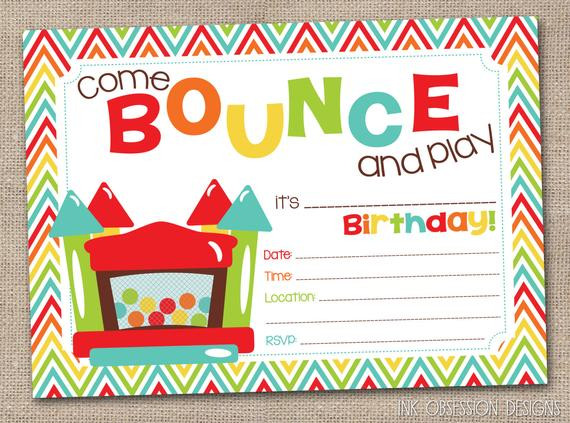 Jump Birthday Party
 Bouncy Castle Instant Download Birthday by InkObsessionDesigns
