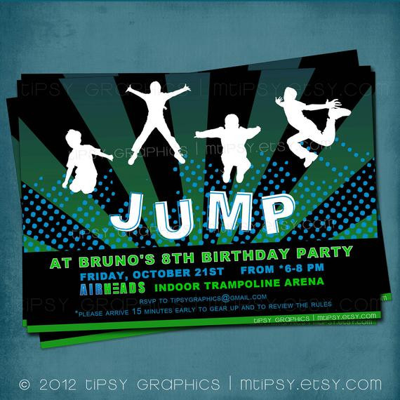 Jump Birthday Party
 Jump Trampoline or Bounce House Birthday Party Invite for Big