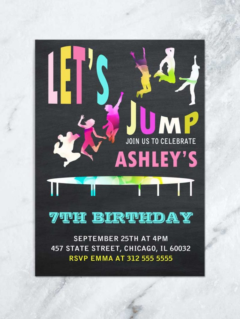 Jump Birthday Party
 Jump Birthday Invitation Jump Tumble and Play Birthday