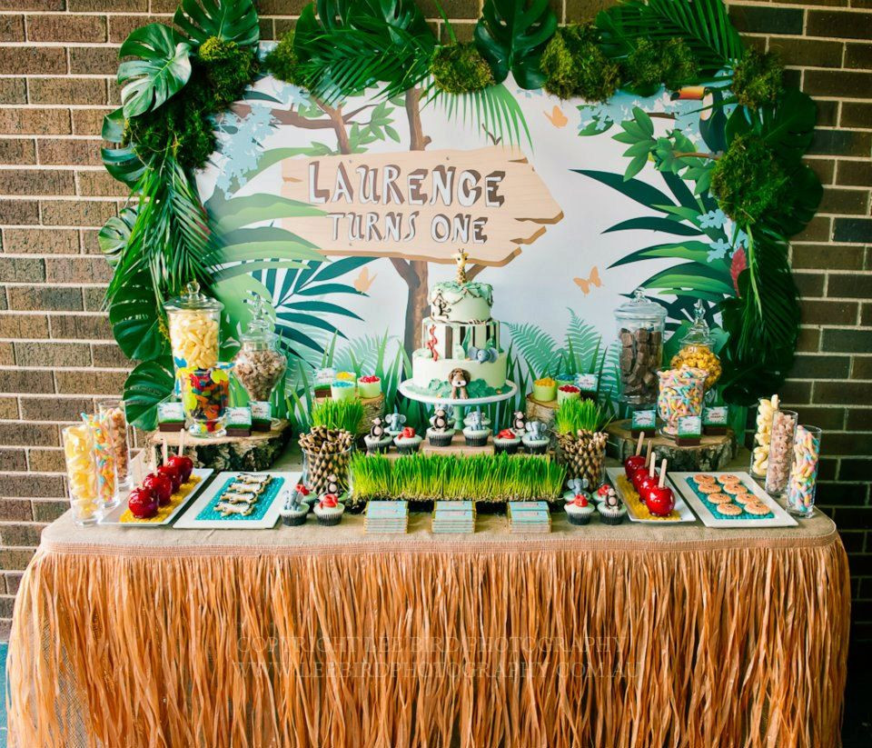 Jungle Themed Birthday Party
 Jungle Party Backdrop in 2019
