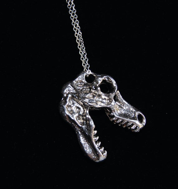 Jurassic Park Necklace
 Dinosaur Necklace Silver Jurassic Park Jewelry by AbsintheArts