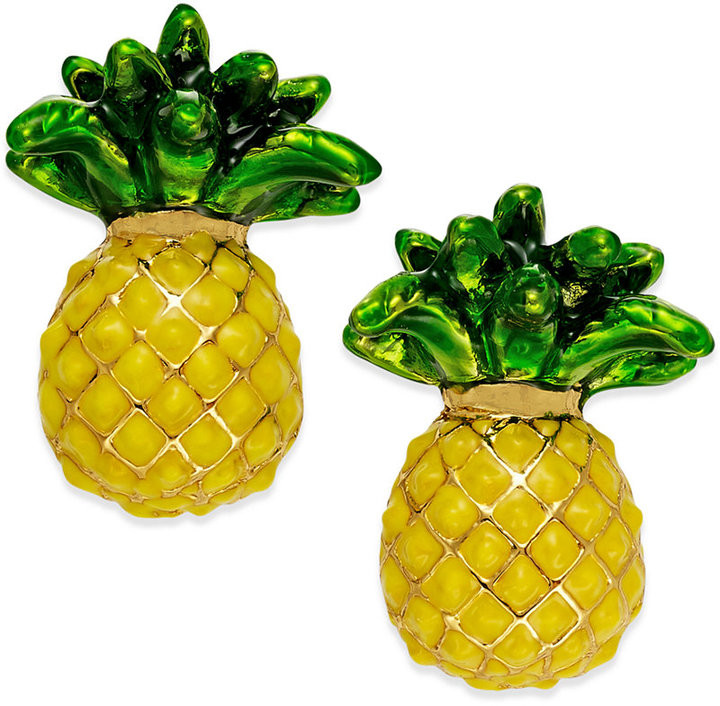 Kate Spade Pineapple Earrings
 Kate Spade 14k Gold Plated Pineapple Stud Earrings