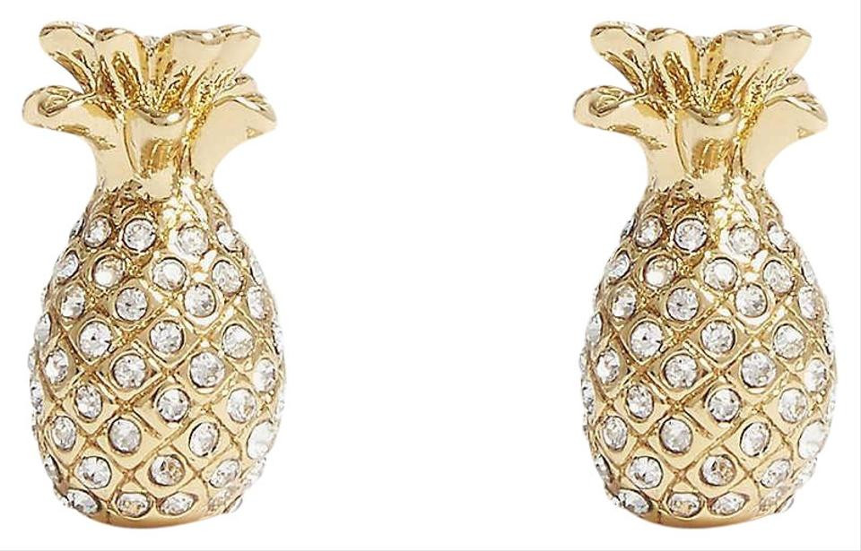 Kate Spade Pineapple Earrings
 Kate Spade Cleargold By The Pool Pave Pineapple Stud with