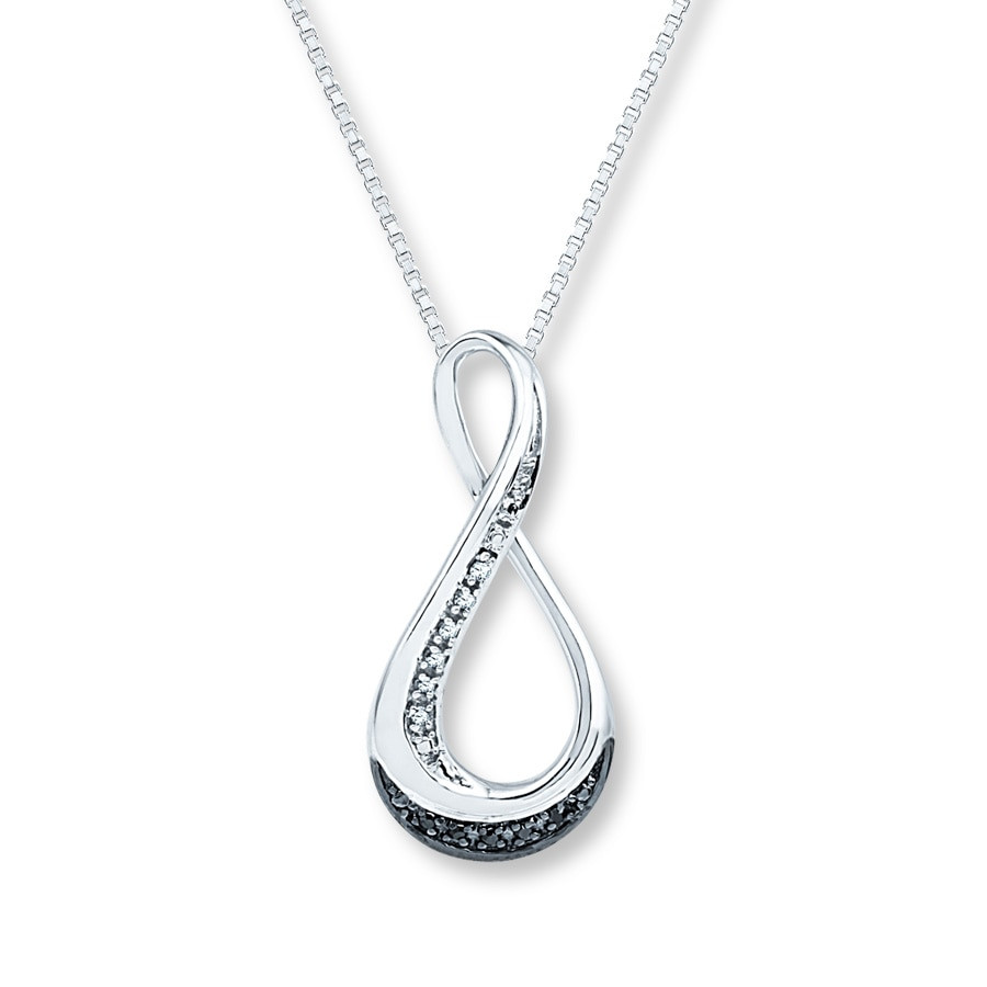 Kay Jewelers Infinity Necklace
 Diamond Infinity Necklace 1 20 cttw Black White Sterling