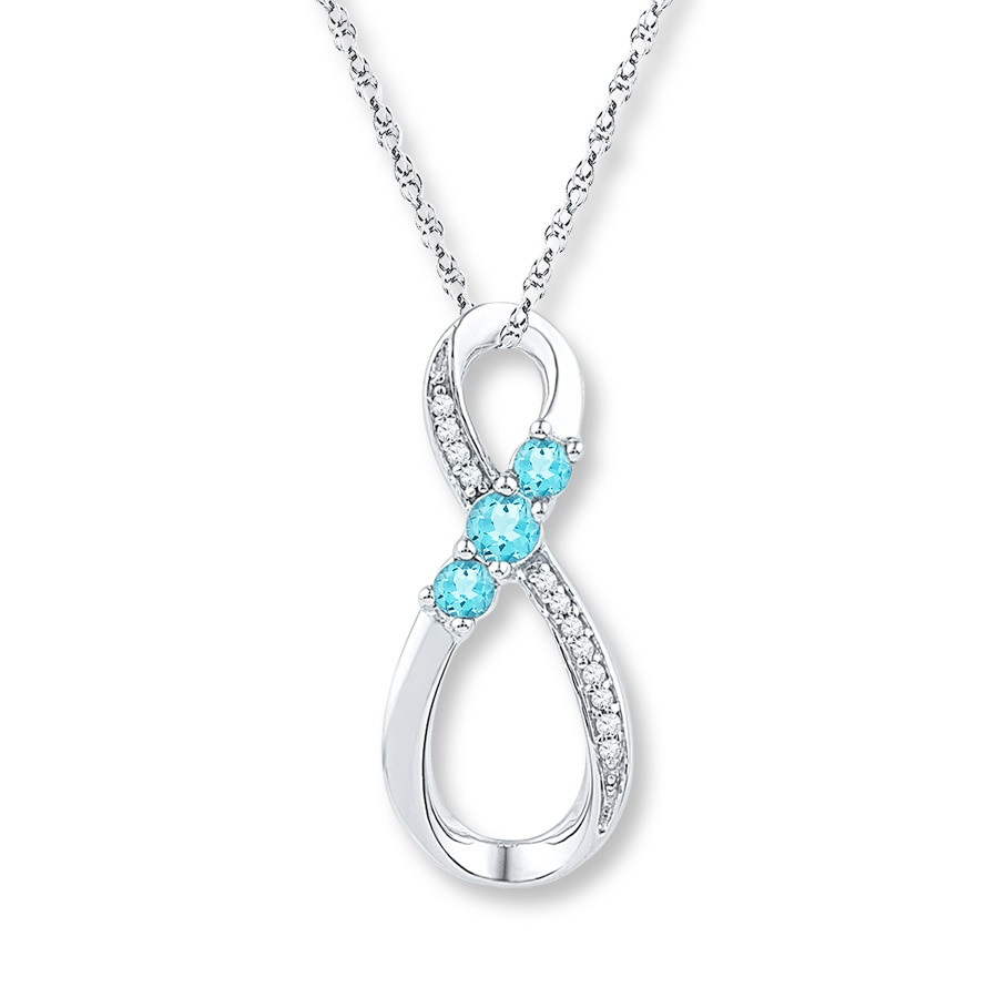 Kay Jewelers Infinity Necklace
 Diamond Infinity Necklace Aquamarine Sterling Silver