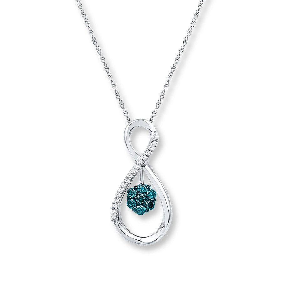 Kay Jewelers Infinity Necklace
 Diamond Infinity Necklace 1 6 ct tw Blue White Sterling