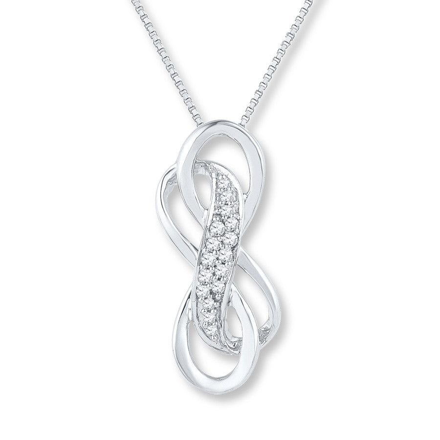 Kay Jewelers Infinity Necklace
 Kay Double Infinity Necklace 1 10 ct tw Diamonds