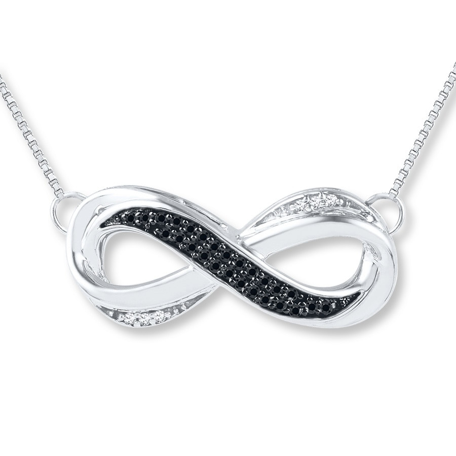 Kay Jewelers Infinity Necklace
 Black White Diamond Infinity Necklace 1 10 cttw Sterling