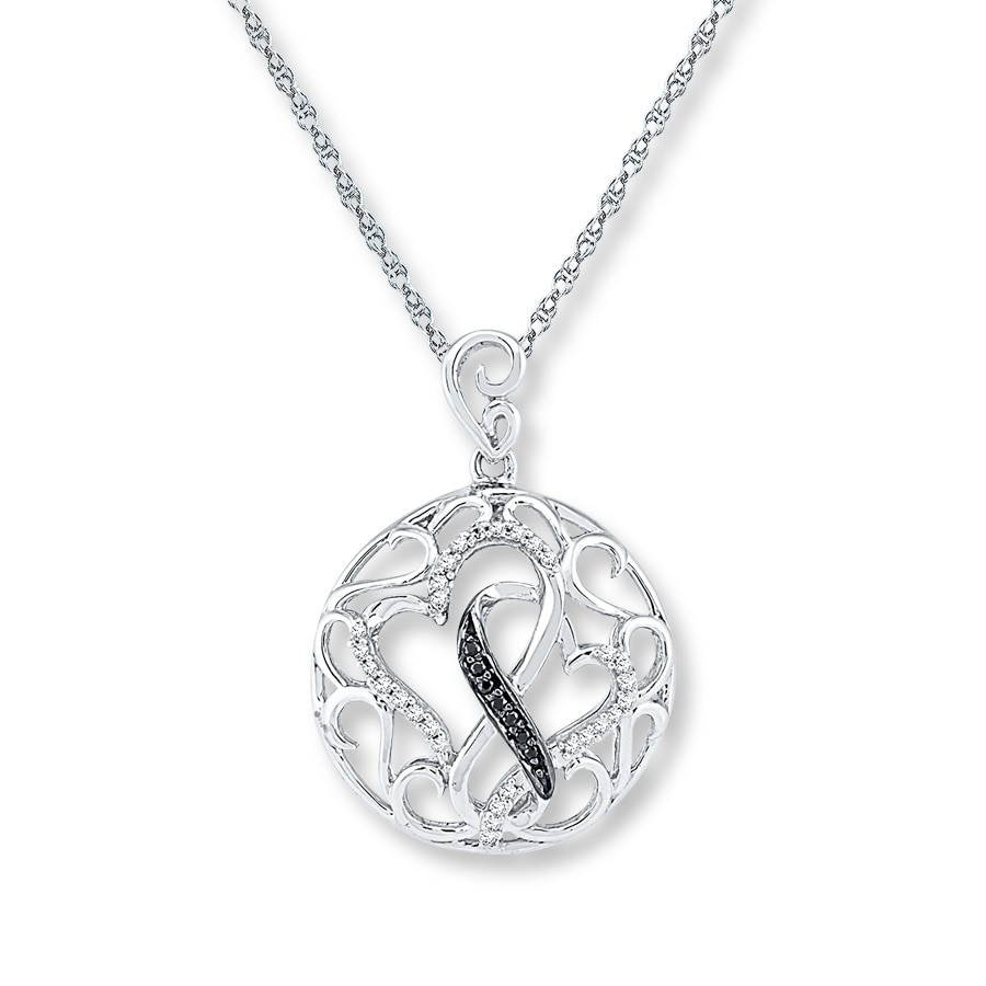 Kay Jewelers Infinity Necklace
 Heart Infinity Necklace Black White Diamonds Sterling