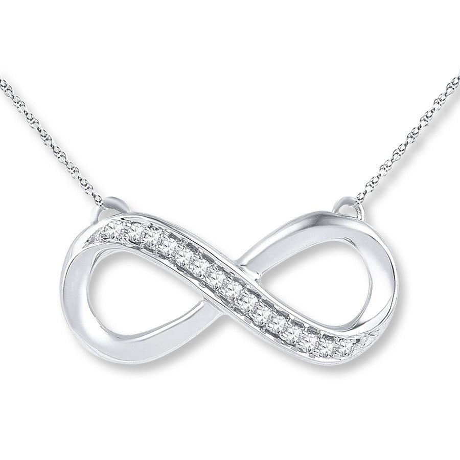 Kay Jewelers Infinity Necklace
 Diamond Infinity Necklace 1 10 ct tw Round cut Sterling