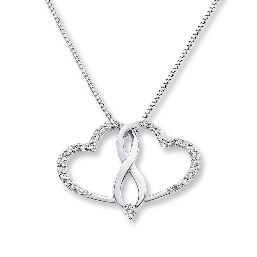 Kay Jewelers Infinity Necklace
 Kay Heart Infinity Necklace 1 6 ct tw Diamonds Sterling