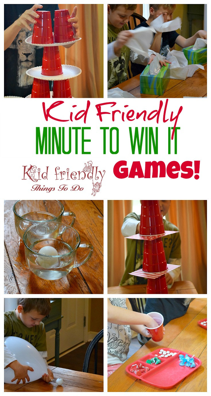 Kid Christmas Party Game Ideas
 Super Fun Kid Friendly Minute To Win It Games with a